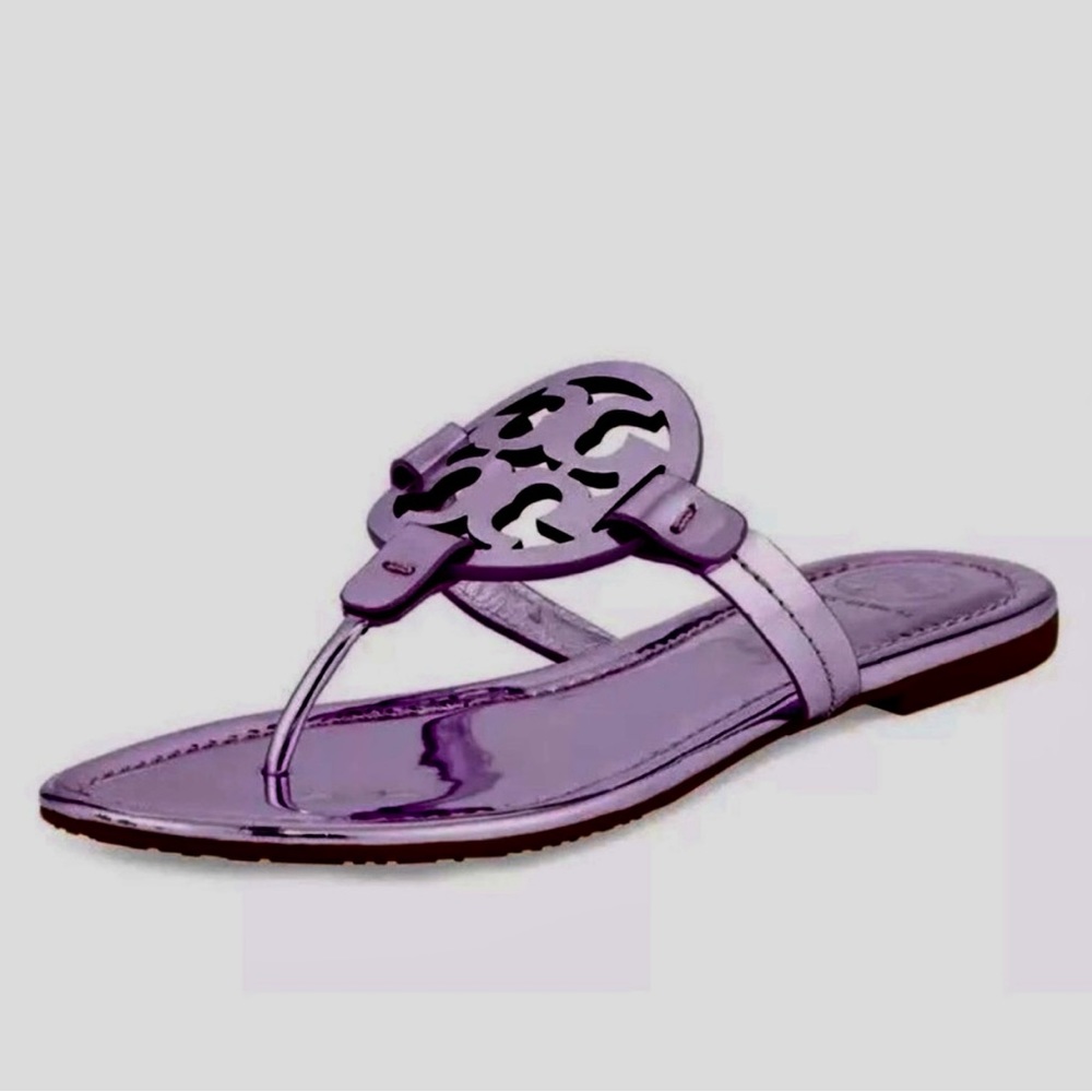 Tory Burch Miller Sandals - Metallic Lilac - RARE! Size 9